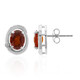 Hessonite Garnet Silver Earrings