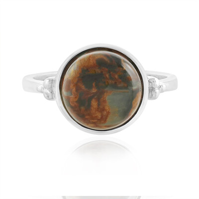 Golden Pietersite Silver Ring