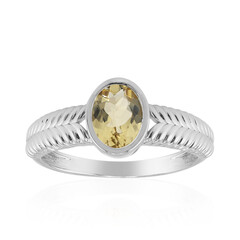 Yellow Beryl Silver Ring