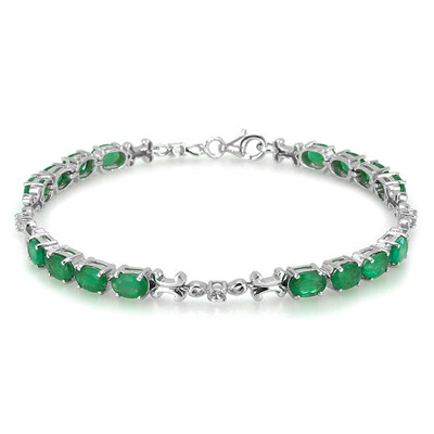 Zambian Emerald Silver Bracelet