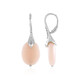 Pink Opal Silver Earrings