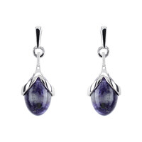 Charoite Silver Earrings