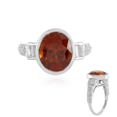 Hessonite Garnet Silver Ring