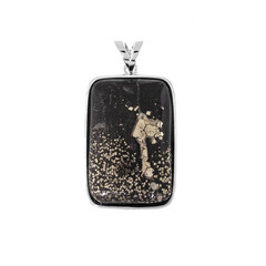 Pyrite in Shale Silver Pendant