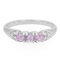 Unheated Ceylon Purple Sapphire Silver Ring