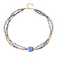 Blue Lace Agate Silver Necklace (Riya)