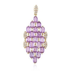 9K Ceylon Purple Sapphire Gold Pendant