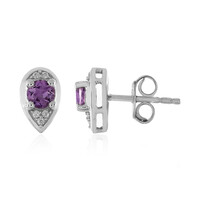 Rose de France Amethyst Silver Earrings