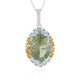 Green Amethyst Silver Necklace