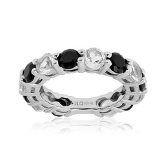 Black Spinel Silver Ring