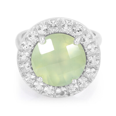 Prehnite Silver Ring