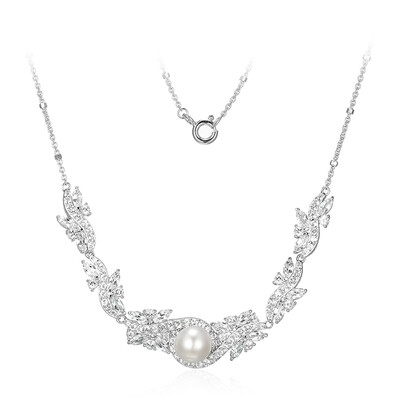 White Freshwater Pearl Silver Necklace