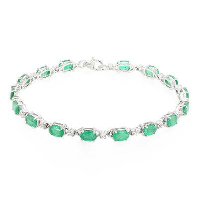 Zambian Emerald Silver Bracelet