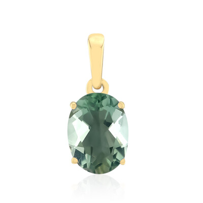 9K Green Fluorite Gold Pendant