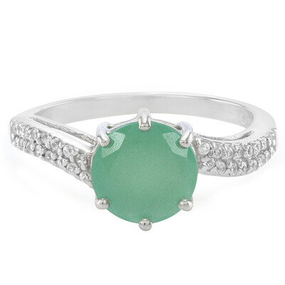 Green Chalcedony Silver Ring