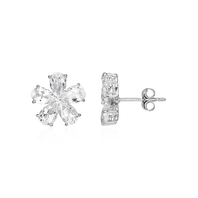 White Topaz Silver Earrings