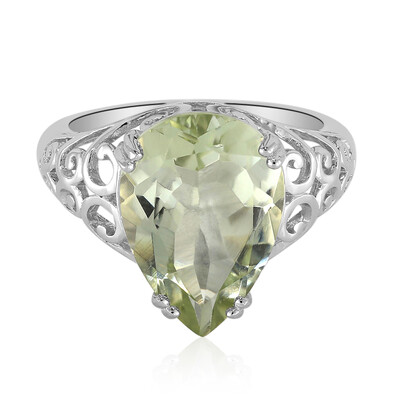 Green Amethyst Silver Ring