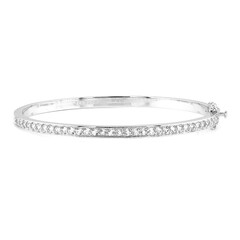 White Topaz Silver Bangle