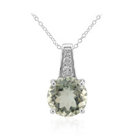 Green Amethyst Silver Necklace