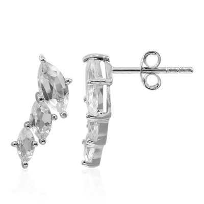 White Topaz Silver Earrings