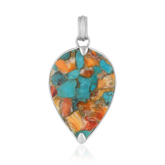 Multi Gem Silver Pendant