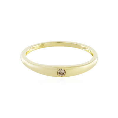 9K I2 Champagne Diamond Gold Ring