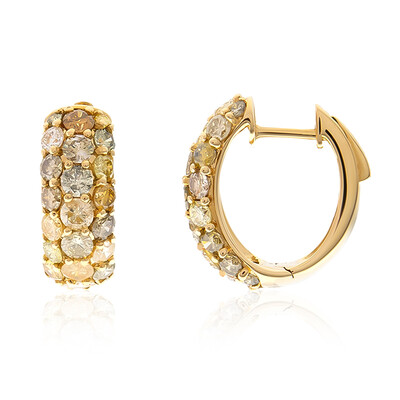 14K SI2 Fancy Diamond Gold Earrings (CIRARI)