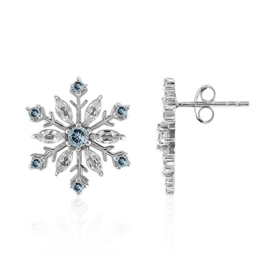 White Topaz Silver Earrings