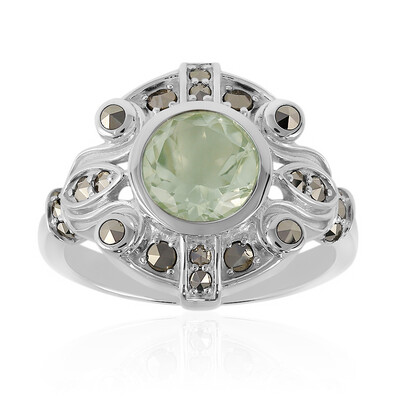 Green Amethyst Silver Ring (Annette classic)