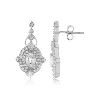 White Sapphire Silver Earrings