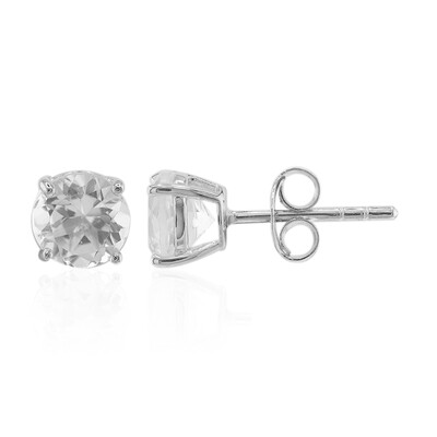 White Topaz Silver Earrings