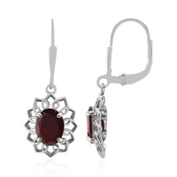 Garnet Silver Earrings