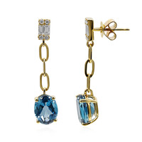 14K London Blue Topaz Gold Earrings