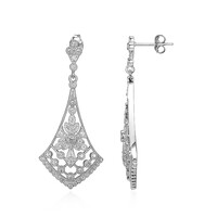 White Topaz Silver Earrings