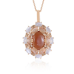 Chocolate Moonstone Silver Necklace (KM by Juwelo)