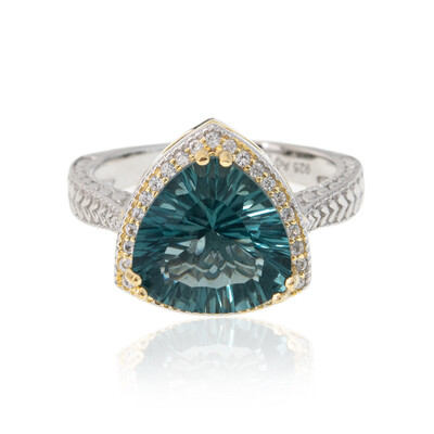 Caribbean Teal Fluorite Silver Ring (Dallas Prince Designs)