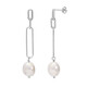 White Freshwater Pearl Silver Earrings