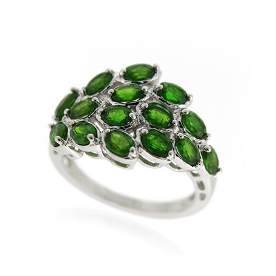 Russian Diopside Silver Ring