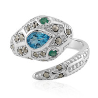 Swiss Blue Topaz Silver Ring (Annette classic)