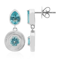 Blue Apatite Silver Earrings (Pallanova)