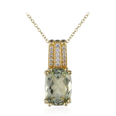 Green Amethyst Silver Necklace