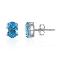 Swiss Blue Topaz Silver Earrings