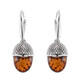 Cognac Baltic Amber Silver Earrings (dagen)