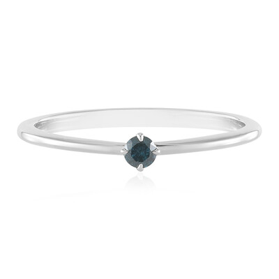 I3 Blue Diamond Silver Ring