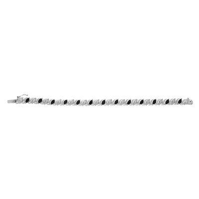 Black Sapphire Silver Bracelet