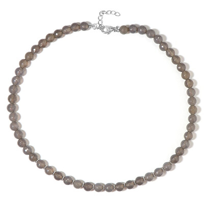 Grey Agate Silver Necklace