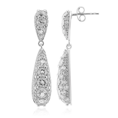 White Topaz Silver Earrings