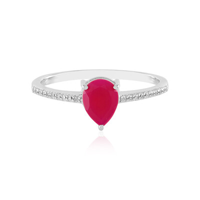 Raspberry Chalcedony Silver Ring