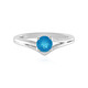 Neon Blue Apatite Silver Ring