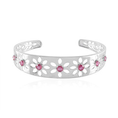 Madagascar Pink Sapphire Silver Bangle